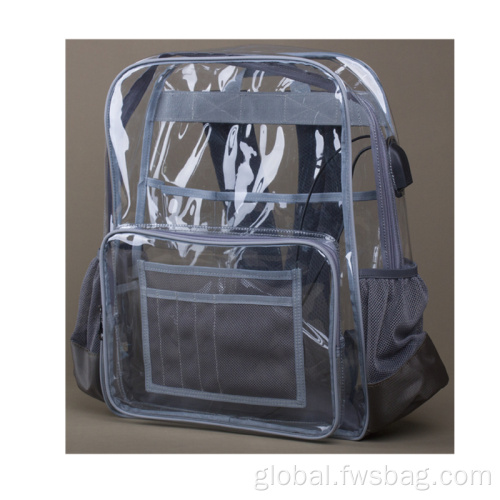 Transparent Backpack Bag Heavy Duty Waterproof Clear Multi-Pockets Laptop Backpack Factory